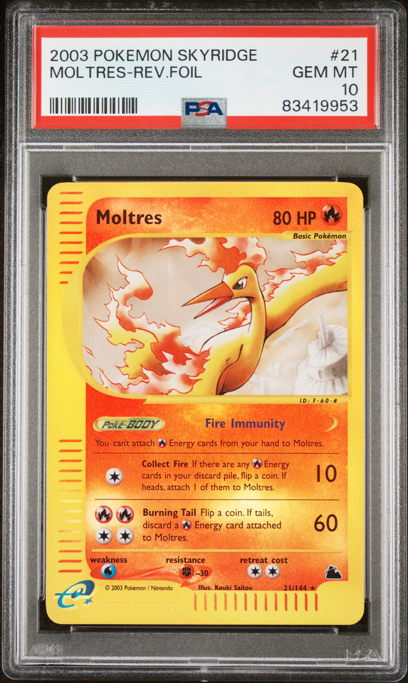 PSA 10 - Skyridge - Moltres Reverse Holo