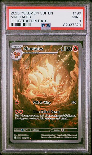 PSA 9 - Ninetales 199/197 - Obsidian Flames