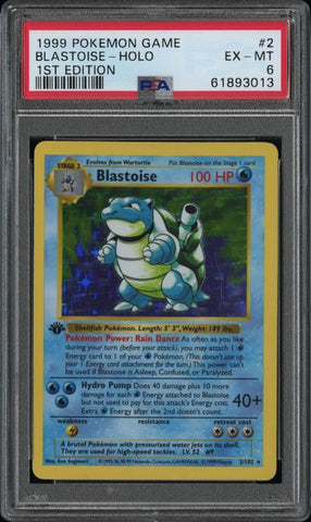 PSA 6 - 1999 Pokemon 1st Edition  - Blastoise Holo #2