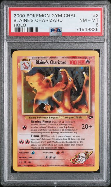 PSA 8 - Gym Challenge - Blaine's Charizard