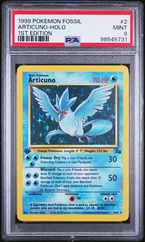 PSA 9 - Fossil 1st Edition  - Articuno Holo #2