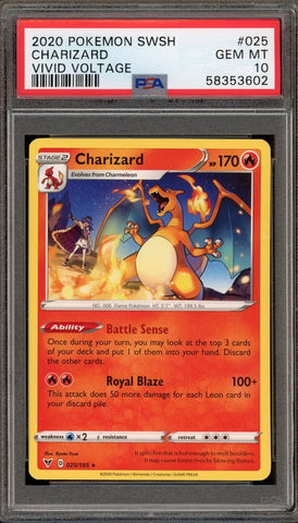 PSA 10 - Vivid Voltage - Charizard #025