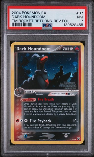 PSA 7 - Team Rocket Returns - Dark Houndoom Reverse Holo