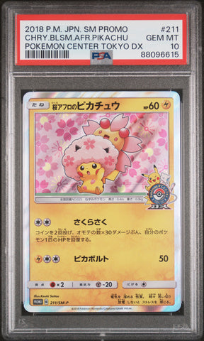 PSA 10 - Pokemon Center Tokyo Dx (Japanese) - Cherry Blossom Afro Pikachu #211