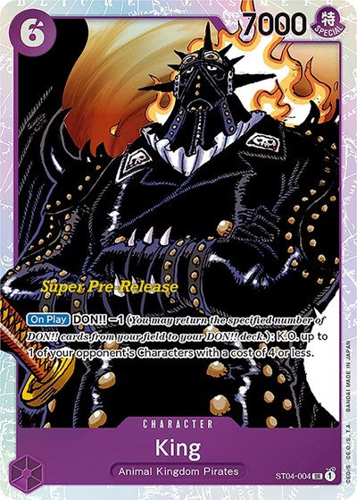 King - (ST04-004) - Super Pre-Release Starter Deck 4: Animal Kingdom Pirates - (Super Rare)
