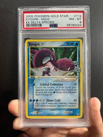 PSA 8 - EX Delta Species - Kyogre Gold Star #112