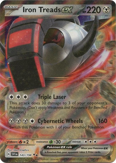 Iron Treads ex - (143/198) - SV01: Scarlet & Violet Base Set - (Double Rare)