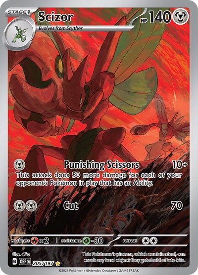 Scizor - (205/197) - SV03: Obsidian Flames - (Illustration Rare)