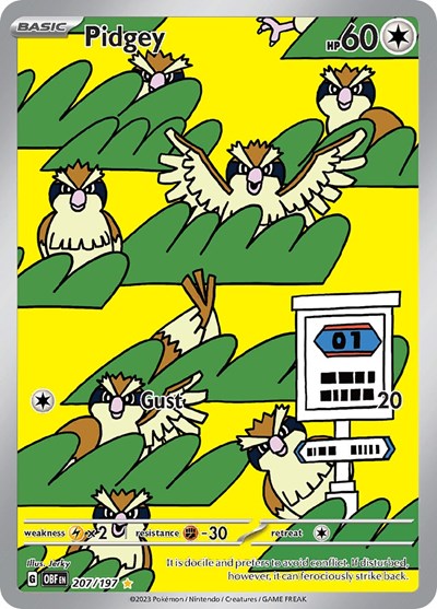 Pidgey - (207/197) - SV03: Obsidian Flames - (Illustration Rare)