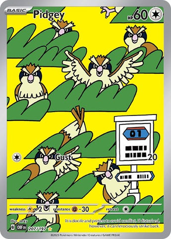 Pidgey - (207/197) - SV03: Obsidian Flames - (Illustration Rare)