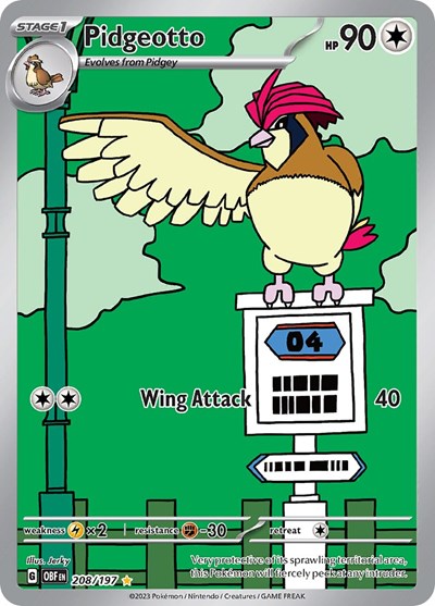 Pidgeotto - (208/197) - SV03: Obsidian Flames - (Illustration Rare)