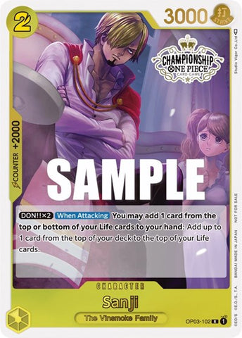 Sanji (Store Championship Participation Pack Vol. 2) - (OP03-102) - One Piece Promotion Cards - (Promo)