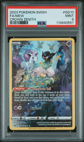 PSA 9 - Crown Zenith  - Mew #GG10