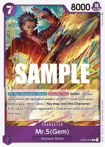 Mr.5 (Gem) - (OP04-072) - Kingdoms of Intrigue - (Rare)
