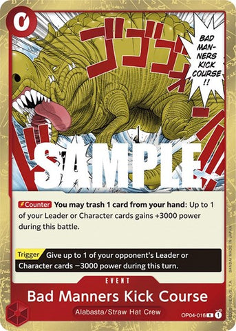 Bad Manners Kick Course - (OP04-016) - Kingdoms of Intrigue - (Rare)