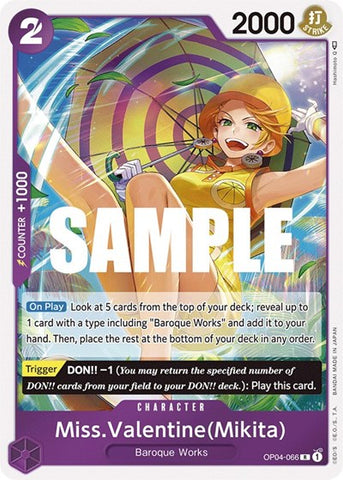 Miss.Valentine(Mikita) - (OP04-066) - Kingdoms of Intrigue - (Rare)
