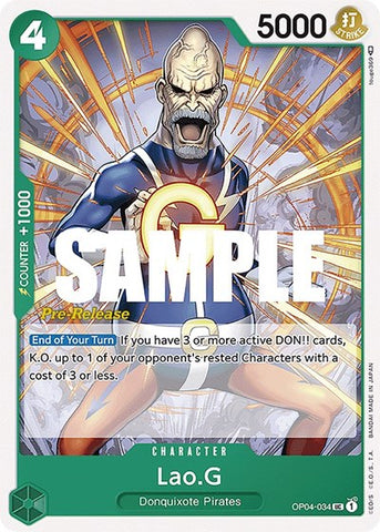 Lao.G - (OP04-034) - Kingdoms of Intrigue Pre-Release Cards - (Uncommon)