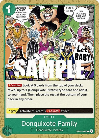 Donquixote Family - (OP04-036) - Kingdoms of Intrigue Pre-Release Cards - (Common)