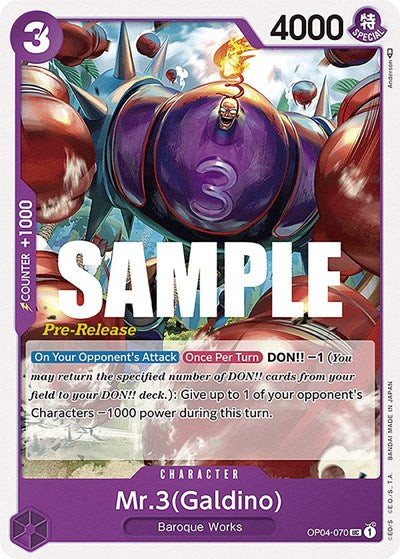 Mr.3 (Galdino) - (OP04-070) - Kingdoms of Intrigue Pre-Release Cards - (Uncommon)