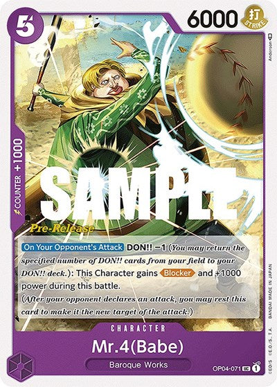 Mr.4 (Babe) - (OP04-071) - Kingdoms of Intrigue Pre-Release Cards - (Uncommon)