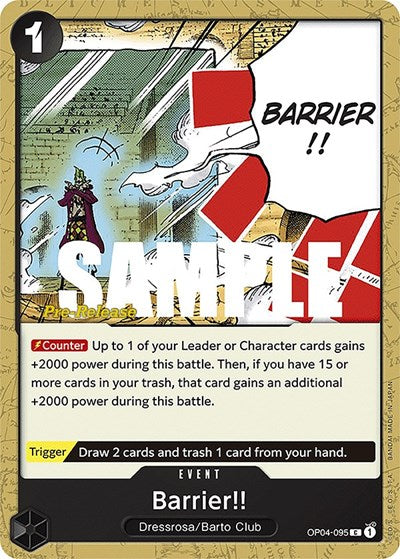 Barrier!! - (OP04-095) - Kingdoms of Intrigue Pre-Release Cards - (Common)