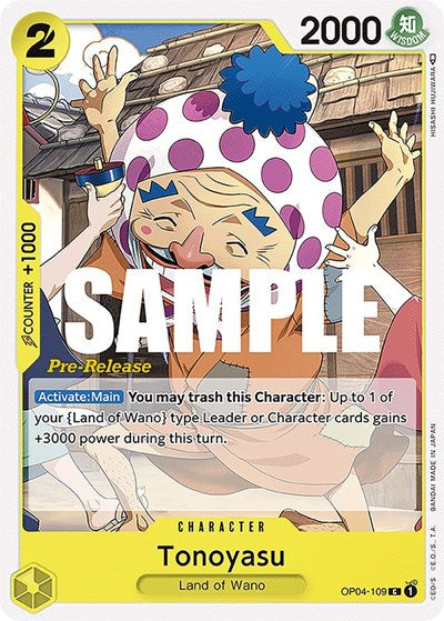 Tonoyasu - (OP04-109) - Kingdoms of Intrigue Pre-Release Cards - (Common)