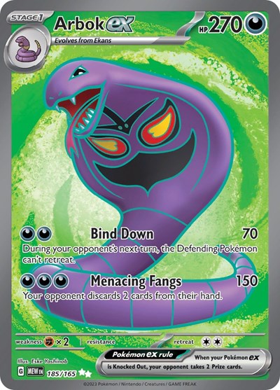 Arbok ex - (185/165) - SV: Scarlet & Violet 151 - (Ultra Rare)