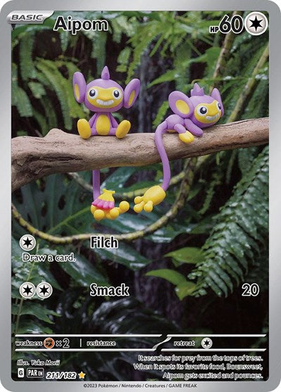 Aipom - (211/182) - SV04: Paradox Rift - (Illustration Rare)