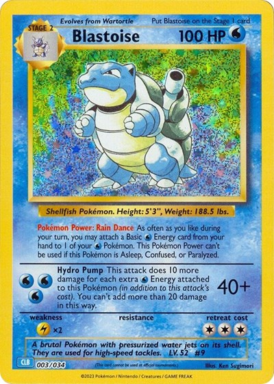 Blastoise - (003/034) - Trading Card Game Classic - (Classic Collection)