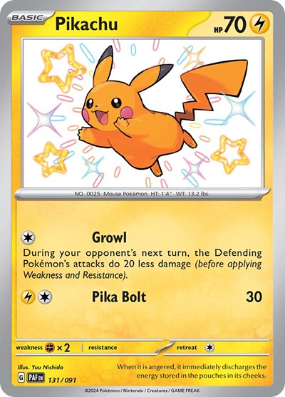 Pikachu - (131/091) - SV: Paldean Fates - (Shiny Rare)