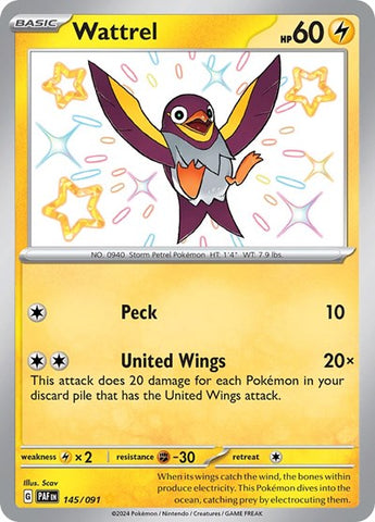 Wattrel - (145/091) - SV: Paldean Fates - (Shiny Rare)