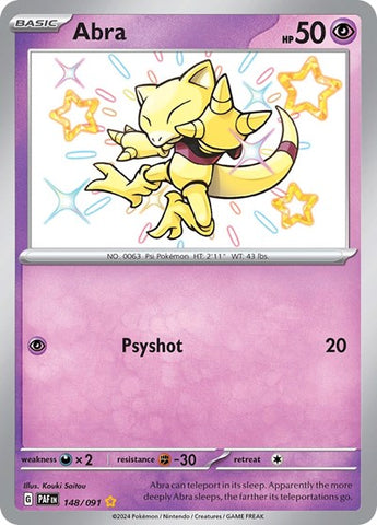 Abra - (148/091) - SV: Paldean Fates - (Shiny Rare)