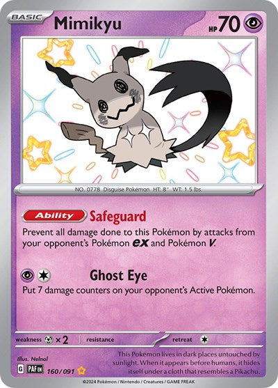 Mimikyu - (160/091) - SV: Paldean Fates - (Shiny Rare)