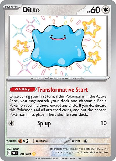 Ditto - (201/091) - SV: Paldean Fates - (Shiny Rare)
