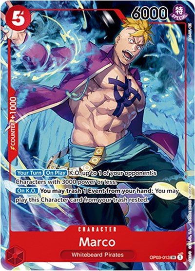 Marco (Japanese 1st Anniversary Set) - (OP03-013) - One Piece Promotion Cards - (Super Rare)