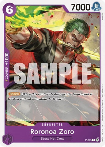 Roronoa Zoro (OP-06 Pre-Release Tournament) - (P-045) - One Piece Promotion Cards - (Promo)