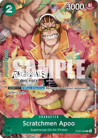 Scratchmen Apoo (Online Regional 2024) - (ST02-008) - One Piece Promotion Cards - (Common)