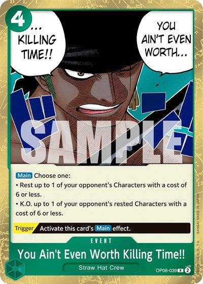 You Ain't Even Worth Killing Time!! - (OP06-039) - Wings of the Captain - (Rare)