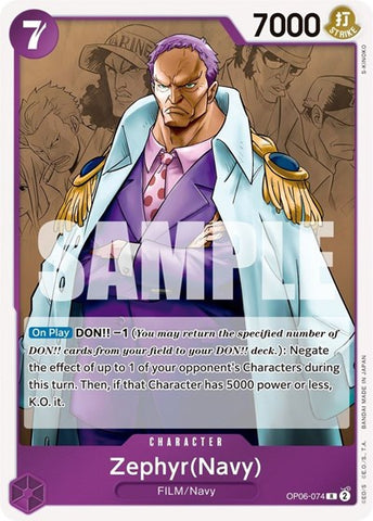 Zephyr (Navy) - (OP06-074) - Wings of the Captain - (Rare)