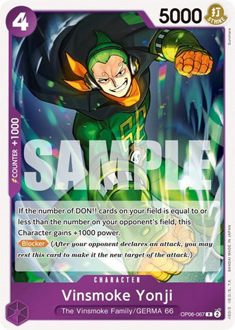 Vinsmoke Yonji - (OP06-067) - Wings of the Captain - (Rare)