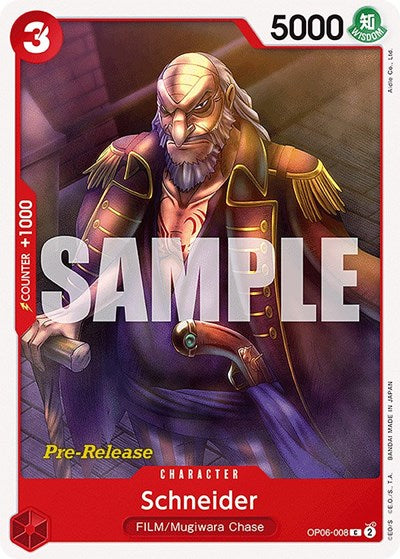 Schneider - (OP06-008) - Wings of the Captain Pre-Release Cards - (Common)