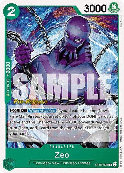 Zeo - (OP06-028) - Wings of the Captain Pre-Release Cards - (Common)