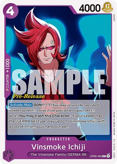 Vinsmoke Ichiji - (OP06-060) - Wings of the Captain Pre-Release Cards - (Common)
