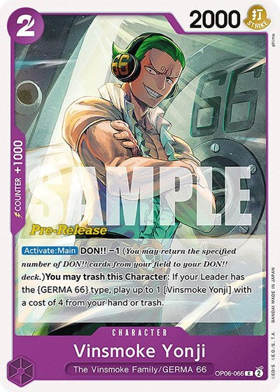 Vinsmoke Yonji - (OP06-066) - Wings of the Captain Pre-Release Cards - (Common)
