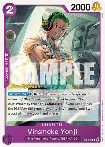 Vinsmoke Yonji - (OP06-066) - Wings of the Captain Pre-Release Cards - (Common)