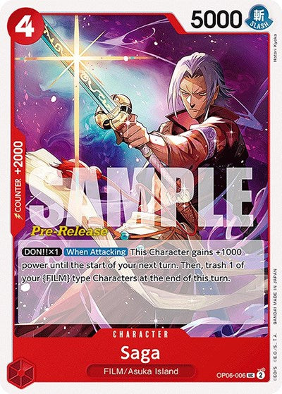Saga - (OP06-006) - Wings of the Captain Pre-Release Cards - (Uncommon)