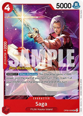 Saga - (OP06-006) - Wings of the Captain Pre-Release Cards - (Uncommon)