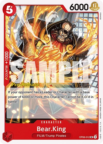 Bear.King - (OP06-012) - Wings of the Captain Pre-Release Cards - (Uncommon)