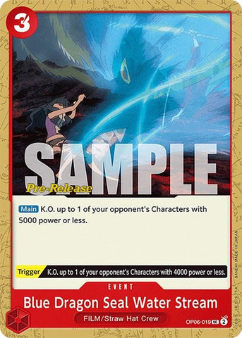 Blue Dragon Seal Water Stream - (OP06-019) - Wings of the Captain Pre-Release Cards - (Uncommon)