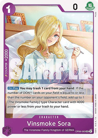 Vinsmoke Sora - (OP06-063) - Wings of the Captain Pre-Release Cards - (Uncommon)